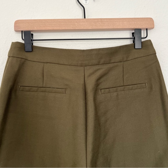 NWOT H&M Slim Fit Straight Leg Ankle Trousers Pants in Olive Green - Picture 5 of 7